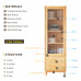 ELEVAQ 2-Tier Glass Door Storage Cabinet with Drawer and Shelf for Home in Walnut