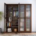 ELEVAQ 71" Tall File Glass Door Storage Cabinet with Adjustable Shelf, Enclosed Cupboard-style Bookcase in Walnut