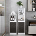 ELYUP Floor-standing Tower Storage Cabinet with Movable Shelf and Door for Bathroom