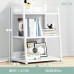 SABLEEN 3 Tier Open Bookshelf - Steel and Wood Display Stand, Floor-standing Bookcase, White