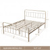 OSCHF Full Metal Bed Frame - Modern 14 Inch Mattress Foundation with Tall Headboard and Footboard, Full-Size Complete Iron Bed Platform, Champaign Gold