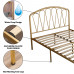 SABLEEN Full Size Bed Frame with Solid Wood Slat Support and Water Drops Design Headboard and Short Footboard