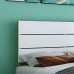 ANFYI Metal Wood Bed Fram with Tall Headboard and Low Footboard