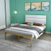 ANFYI Metal Wood Bed Fram with Tall Headboard and Low Footboard