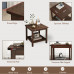 AEONLEAF 2-Tier Wooden Side Table - Square Sofa End Table with Storage Shelf and Solid Wood Legs for Living Room