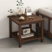AEONLEAF 2-Tier Wooden Side Table - Square Sofa End Table with Storage Shelf and Solid Wood Legs for Living Room