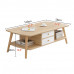 AEONLEAF Fashion Minimalist Coffee Table with Wide Desktop and 2 Drawers for Living Room
