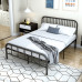 NELYE Full-Size Metal Bed Frame with Headboard and Footboard in Black