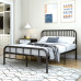 NELYE Full-Size Metal Bed Frame with Headboard and Footboard in Black