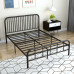 NELYE Full-Size Metal Bed Frame with Headboard and Footboard in Black