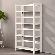 ELYUP 4-Tier Natural Solid Wood Foldable Bookshelf in White