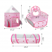 OSCHF 3 in 1 Foldable Kid Play Tent Outdoor Children's Playhouse with Basketball Hoop, Pink