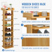 ANFYI Freestanding Entryway Wooden Shoes Rack Tower