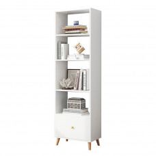 WEYAE 5-Tier 71 Inches Tall Open Shelves Bookcase with Legs and Drawer