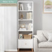 WEYAE 5-Tier 71 Inches Tall Open Shelves Bookcase with Legs and Drawer