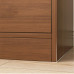WEYAE Wooden Freestanding Sliding Door Wardrobe in Walnut