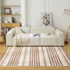 NELYE 6‘x9' Modern Washable Area Rug for Living Room in Brown