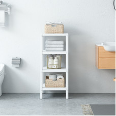 ANFYI 4-Tier Open Shelving Solid Wood Storage Rack for Bathroom Towel